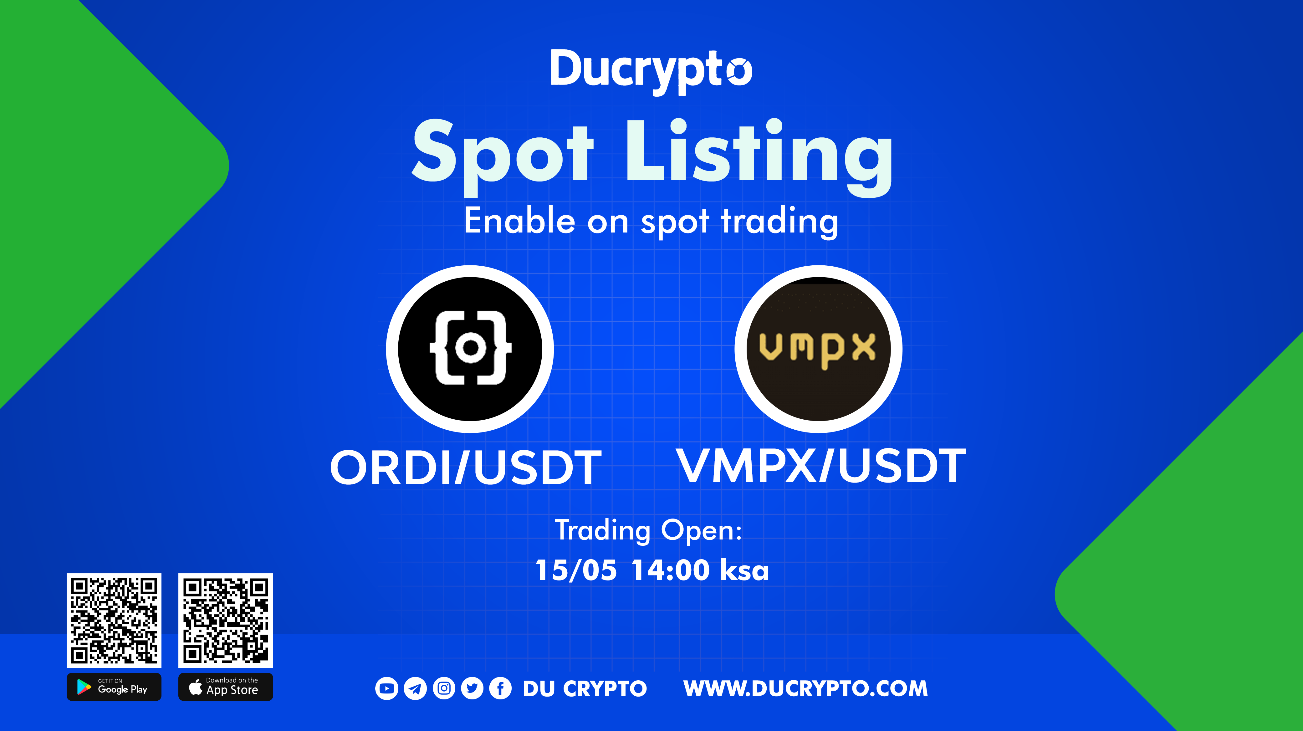 Announcement on listing of 2 spot trading pairs
